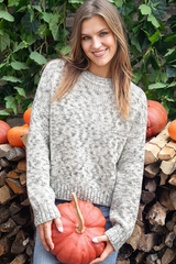 Light Gray Josef Marled Crew Chunky Sweater