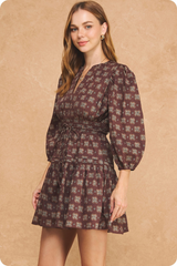 Tan A Little Luck Clover Mini Dress Mini Dress
