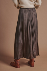 Rosy Brown Pretty Pleat Crinkle Maxi Skirt Maxi Skirt