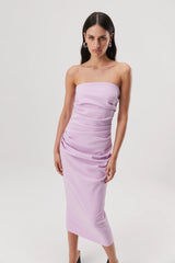 Light Gray Calandra Drape Midi Dress Midi Dress