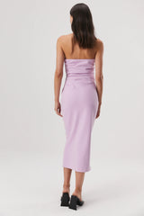 Light Gray Calandra Drape Midi Dress Midi Dress