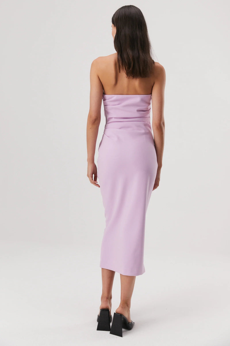 Light Gray Calandra Drape Midi Dress Midi Dress
