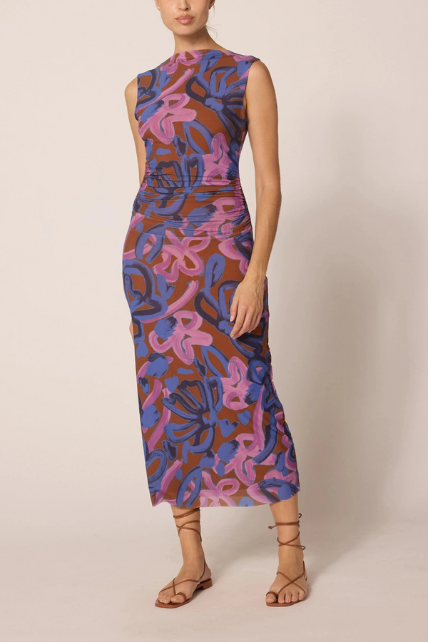 Carrie Midi Dress in Fresco Print