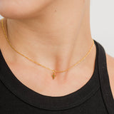 Tan 24K Gold Dainty Cross Pendant Necklace Necklace