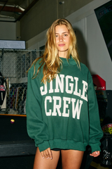 Black Jingle Crew Puff Print Mock Neck Pullover