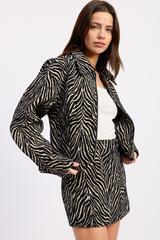 Lavender Bad Reptation Zebra Jacquard Mini Skirt Mini Skirt
