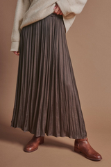 Rosy Brown Pretty Pleat Crinkle Maxi Skirt Maxi Skirt