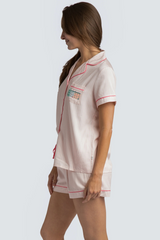 Lavender Charleston Pink Stripe Short Pajama Set PJ Set