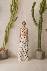 Tan Dotted With Joy Two Piece Set Set