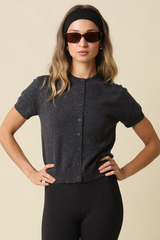 Light Gray Lydia Short Sleeve Cardigan Cardigan