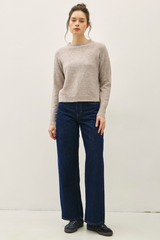 Antique White Wool Cozy Cropped Sweater Sweater
