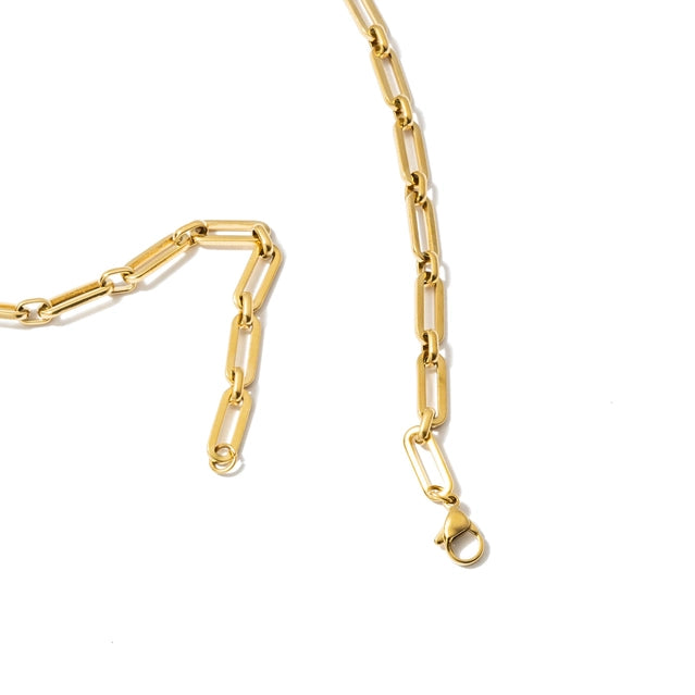 Tan Paper Clip Chain Necklace Necklace