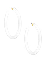 White Smoke Large Lucite Open Hoop Earring Earrings