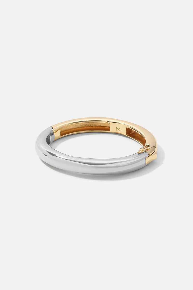 White Smoke Mixed Metal Cleo Cuff Bracelet Bracelet