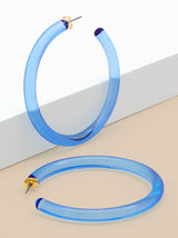Light Gray Large Lucite Open Hoop Earring Earrings