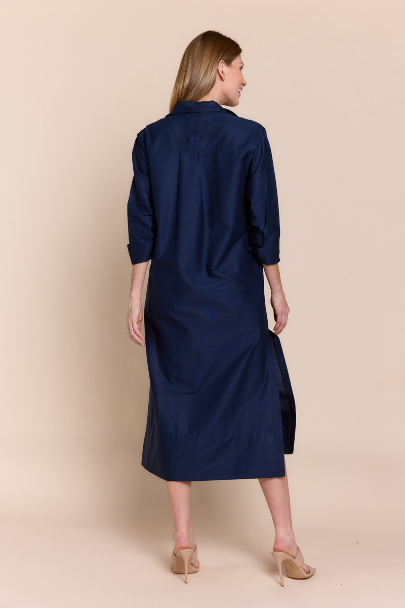Midnight Blue Milan Shirt Dress Midi Dress