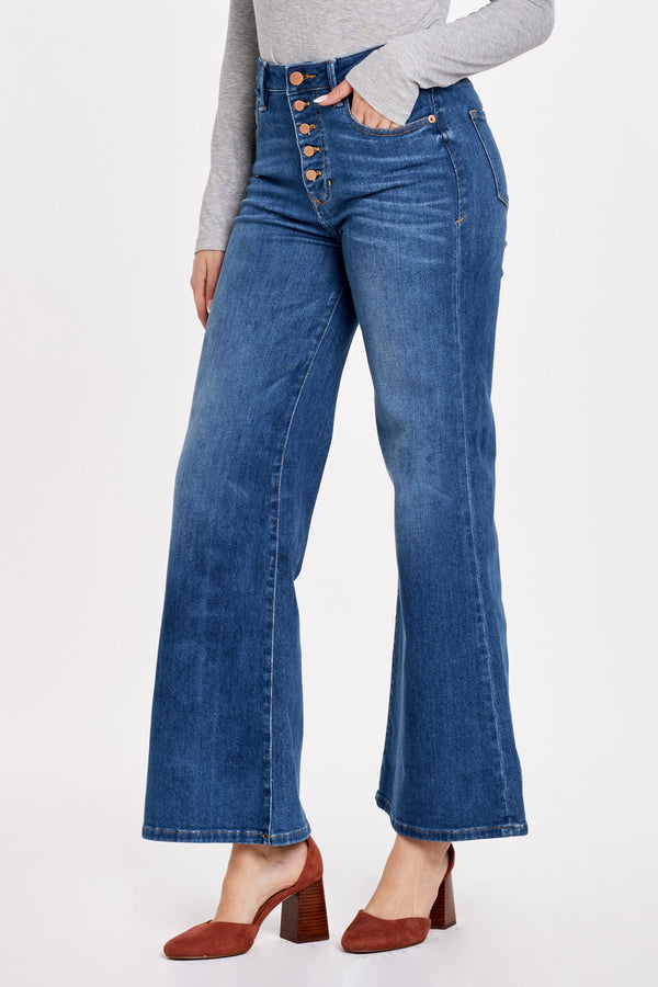 Lavender Fiona Super High Rise Button Front Jean Jeans