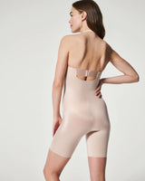 Light Gray Suit Your Fancy Strapless Cupped Mid-Thigh Bodysuit Spanx