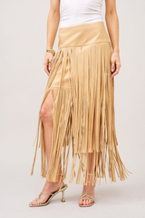 Light Gray The Fringe Factor Maxi Skirt Maxi Skirt