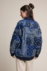 Light Gray The Free Spirt Quilted Bandana Bomber Jacket