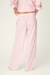 Misty Rose Afterparty Poplin Stripe & Martini Print Pajama Pants Pajama Pants