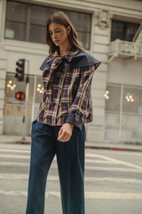 Dark Gray Autumn Reversible Plaid Jacket Jacket