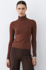 Lavender Modal Turtleneck Top