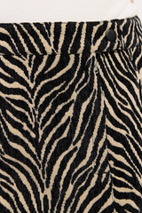 Black Bad Reptation Zebra Jacquard Mini Skirt Mini Skirt