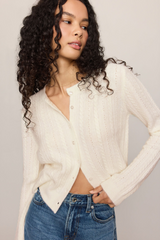 Light Gray Medina Cable Cardigan Cardigan
