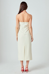 Light Gray Mina Strapless Midi Dress Midi Dress
