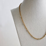 Gray Stevie Chain Necklace | CZ Satellite Rollo Chain Necklace