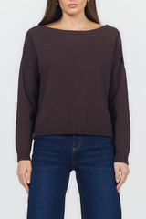 Dark Slate Gray Liliana Boat Neck Sweater Sweater