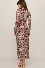 Dim Gray Sevilla Zebra Mesh Midi Dress Midi Dress