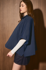 Black Sunday Layer Quilted Poncho Jacket Jacket