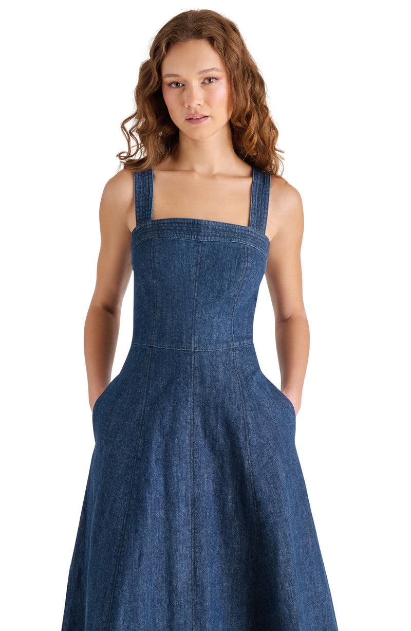 Dark Slate Gray Dolly Dress Midi Dress