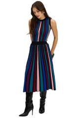 White Smoke Quinn Skirt in Black Multi Midi Skirt