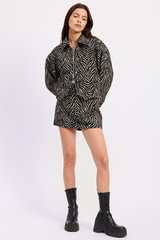 Lavender Bad Reputation Zebra Jacquard Jacket Jacket