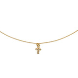 White Smoke 18K Gold Dainty Diamond Cross Pendant Necklace