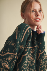 Dark Slate Gray Born To Wander Paisley Sweater Sweater