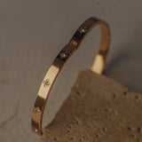 Dark Olive Green Asta Rose Gold Bangle Bracelet Bracelet