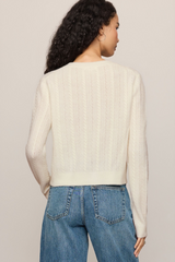 Light Gray Medina Cable Cardigan Cardigan