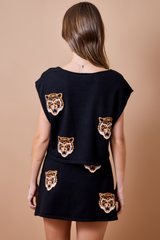 Tan Tiger Game Day V-Neck Knit Sweater Sweater