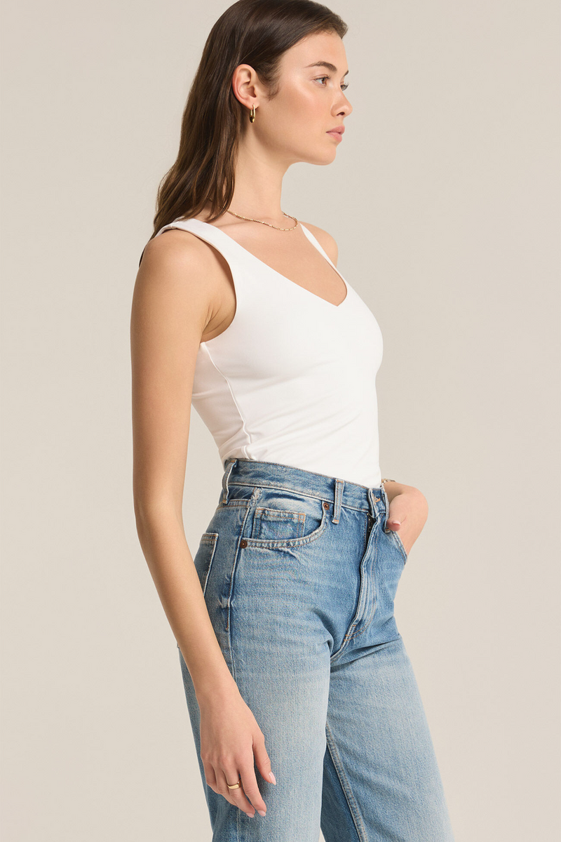 Light Gray Avala V-Neck So Smooth Top Tank Top