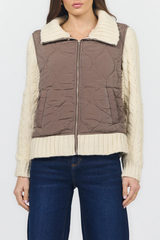 Lavender Petra Quilted Sweater Sweater