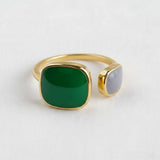 Light Gray Heritage-Inspired Geometric Adjustable Ring