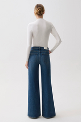 Lavender Vivian Mid Rise Wide Leg | Blue Depths Jeans