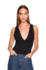 White Smoke V-Neck Tank Tank