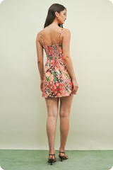 Antique White Secret Garden Floral Mini Dress Mini Dress