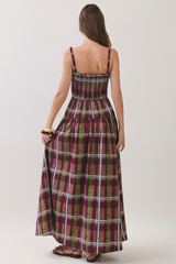 Light Gray Countryside Plaid Maxi Dress Maxi Dress