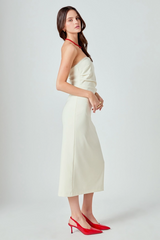 Light Gray Mina Strapless Midi Dress Midi Dress